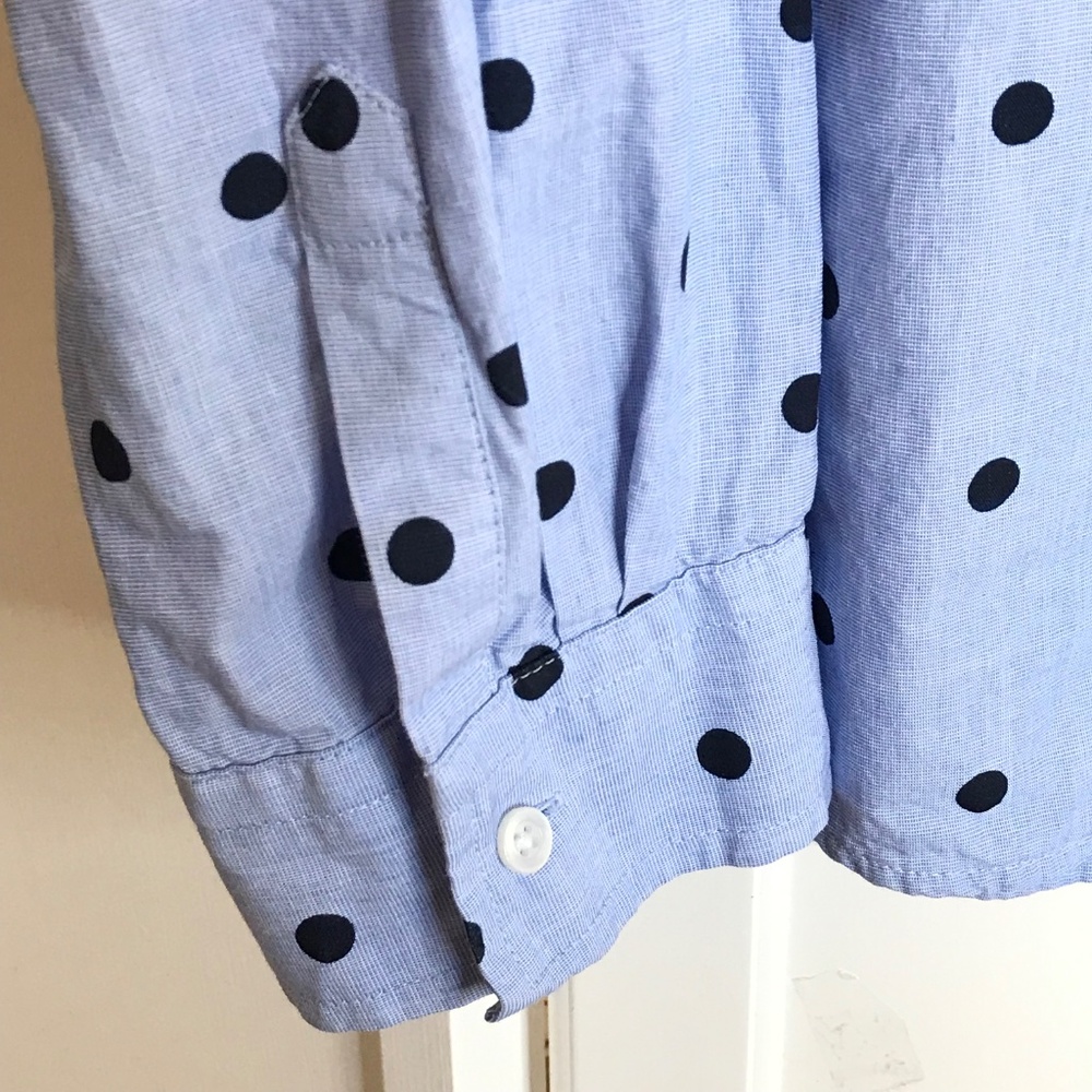 Talbots Blue Polka Dot Blouse - Picture 6 of 16